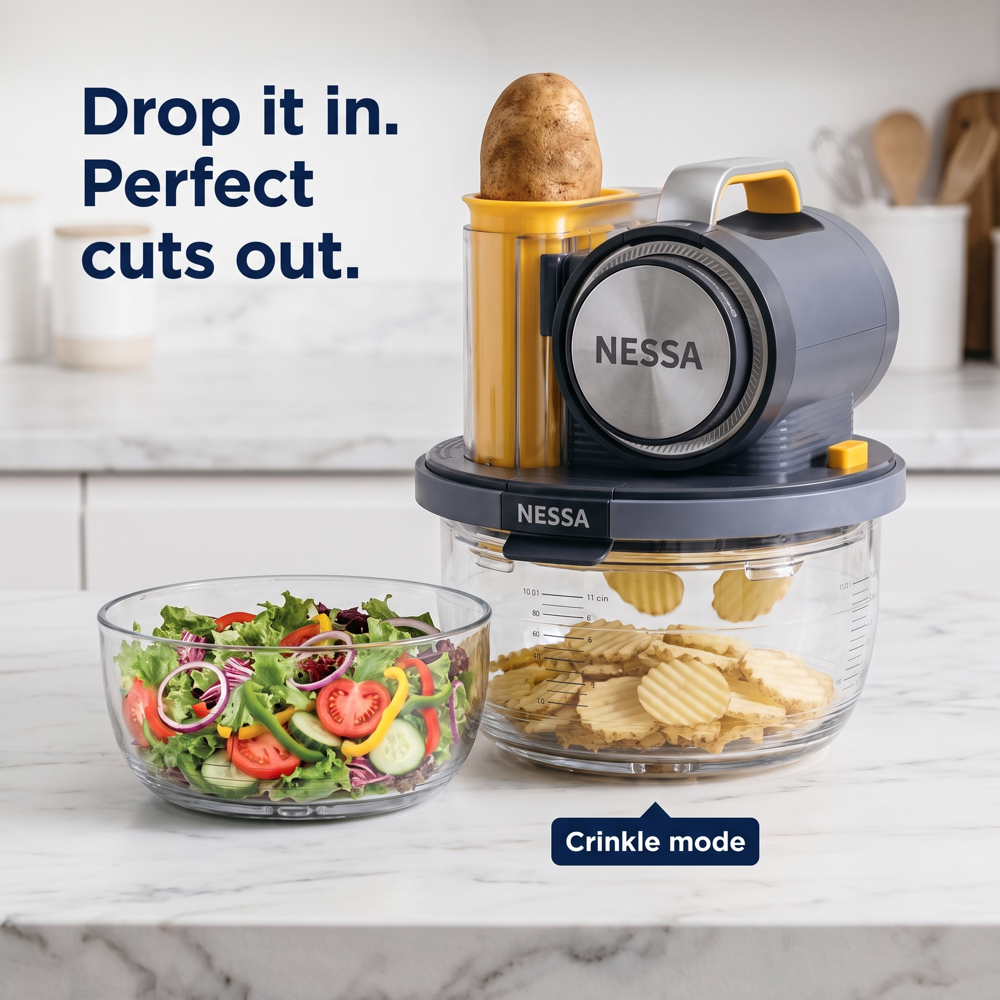 Nessa 5-in-1 Prep System: Chop, Slice, Crinkle, Shred, Puree