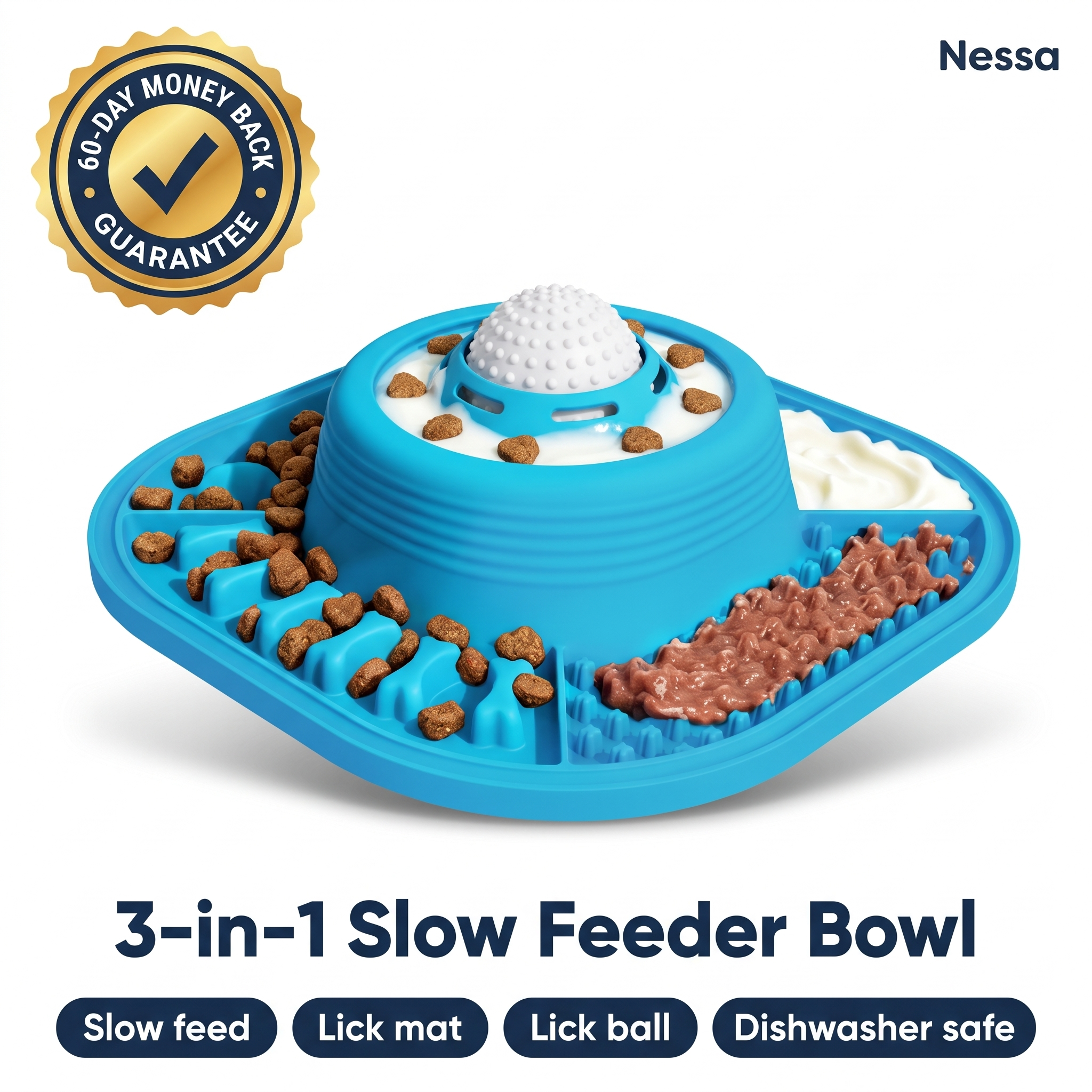 3-in-1 Slow Feeder Bowl