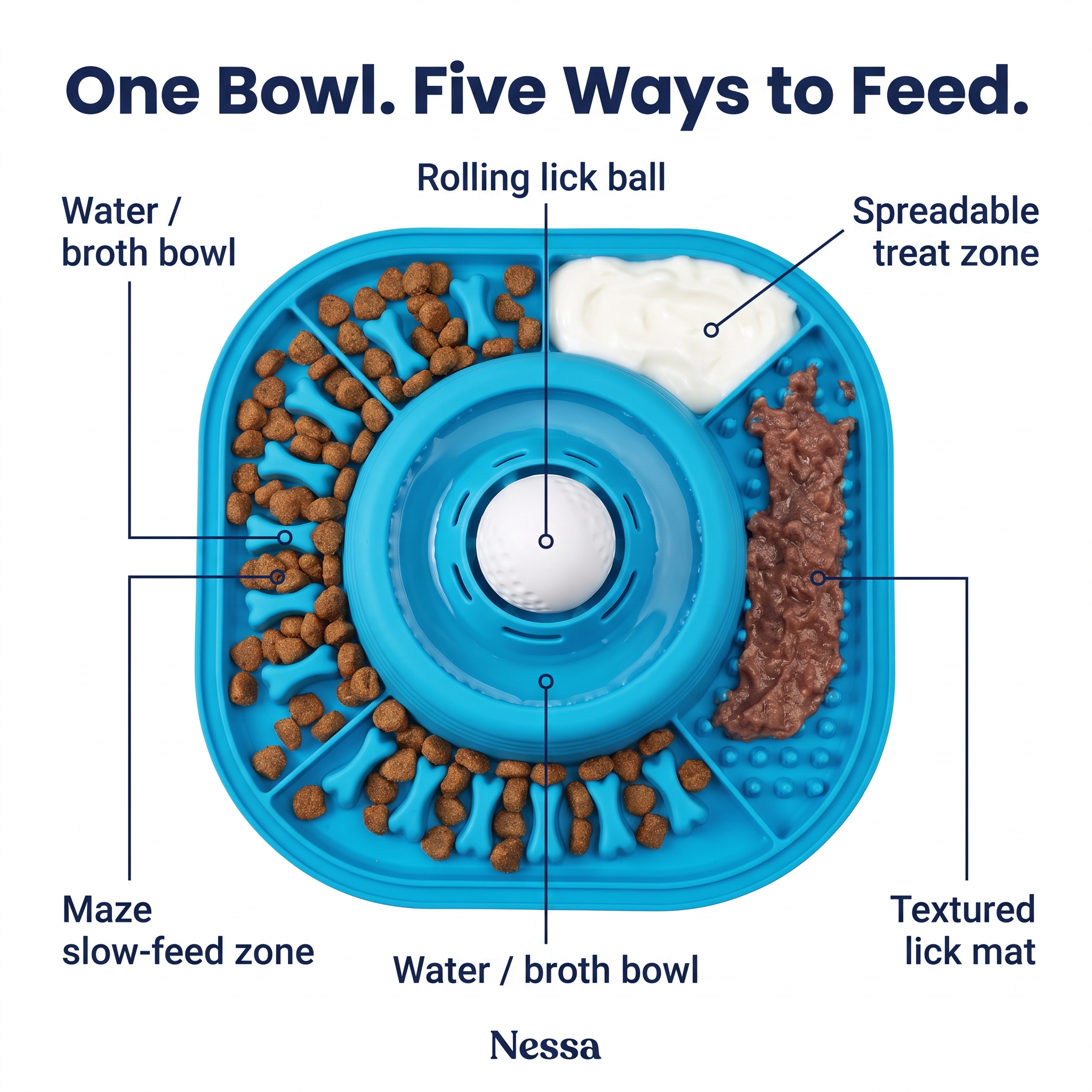 3-in-1 Slow Feeder Bowl